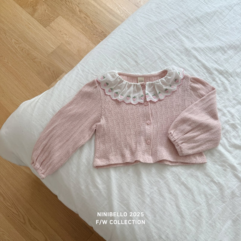 Ninibello - Korean Baby Fashion - #babyfashion - Berry Eyelet Cardigan - 5