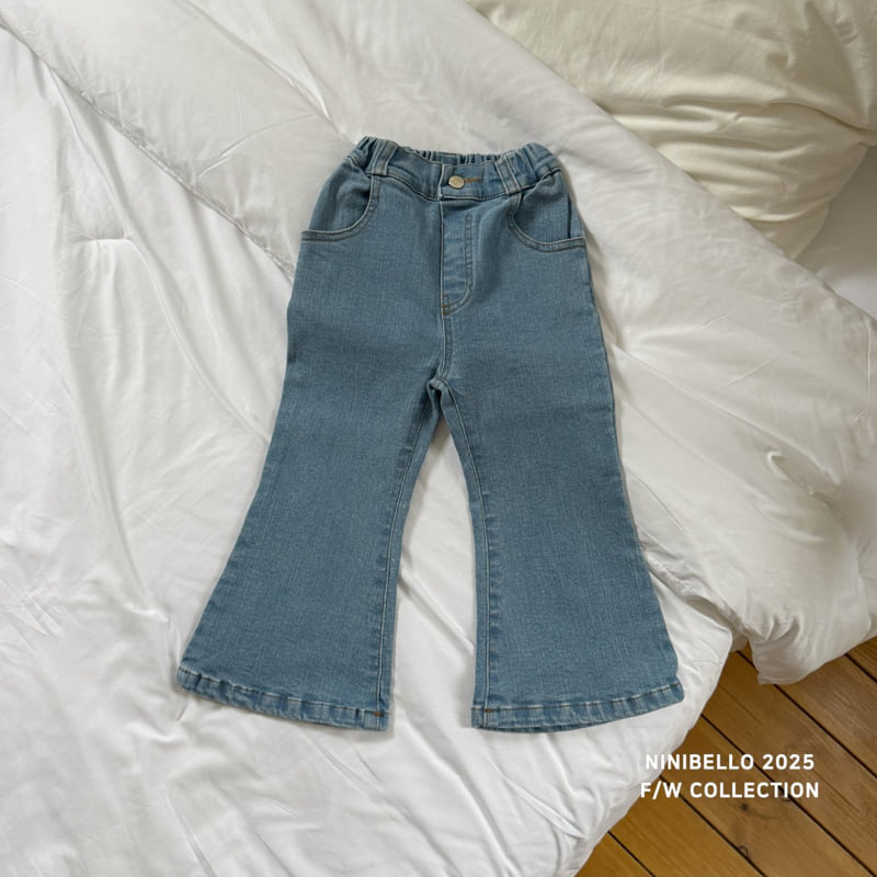 Ninibello - Korean Baby Fashion - #babyfashion - Ribbon Denim Bootcut Pants - 3