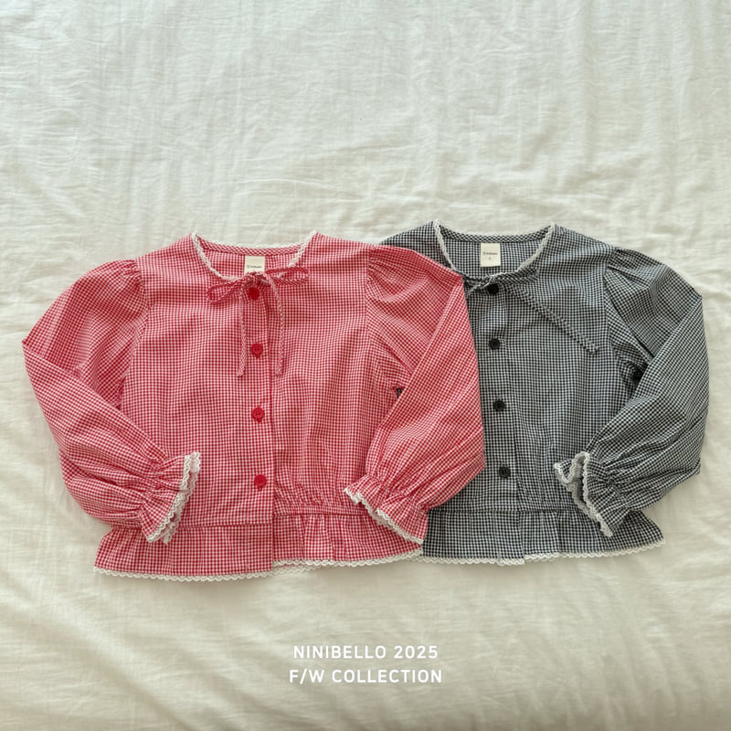 Ninibello - Korean Baby Fashion - #babyfever - Juju Check Blouse - 3