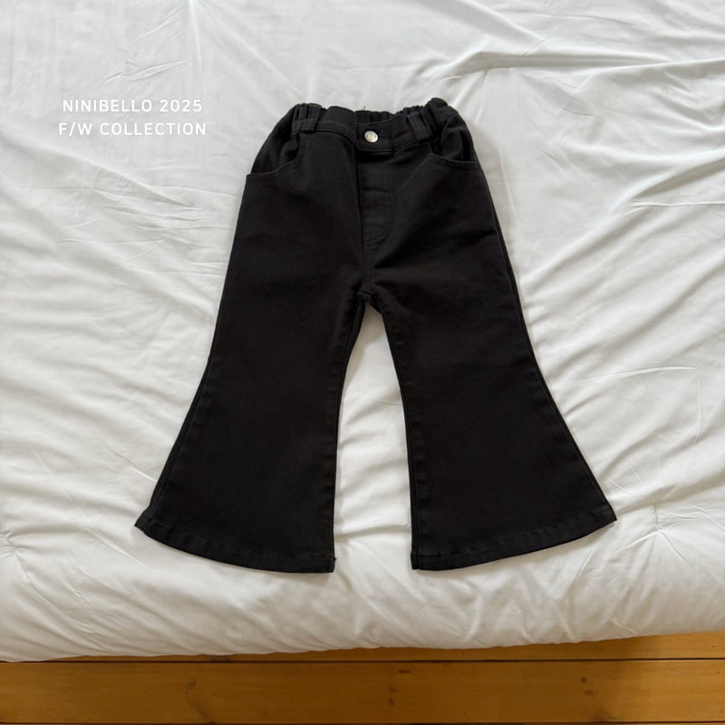 Ninibello - Korean Baby Fashion - #babygirlfashion - Ribbon Denim Bootcut Pants - 5