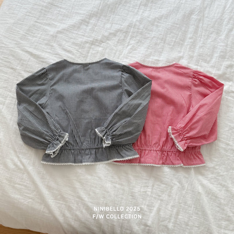 Ninibello - Korean Baby Fashion - #babyfever - Juju Check Blouse - 4