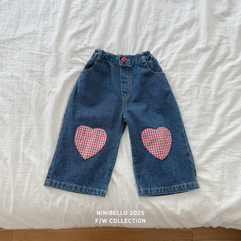 Ninibello - Korean Baby Fashion - #babygirlfashion - Heart Denim Pants