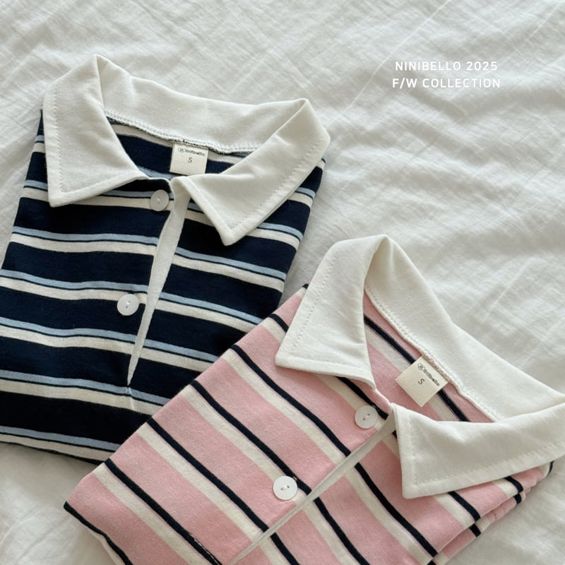 Ninibello - Korean Baby Fashion - #babylifestyle - Multi Stripe Collar Tee - 9