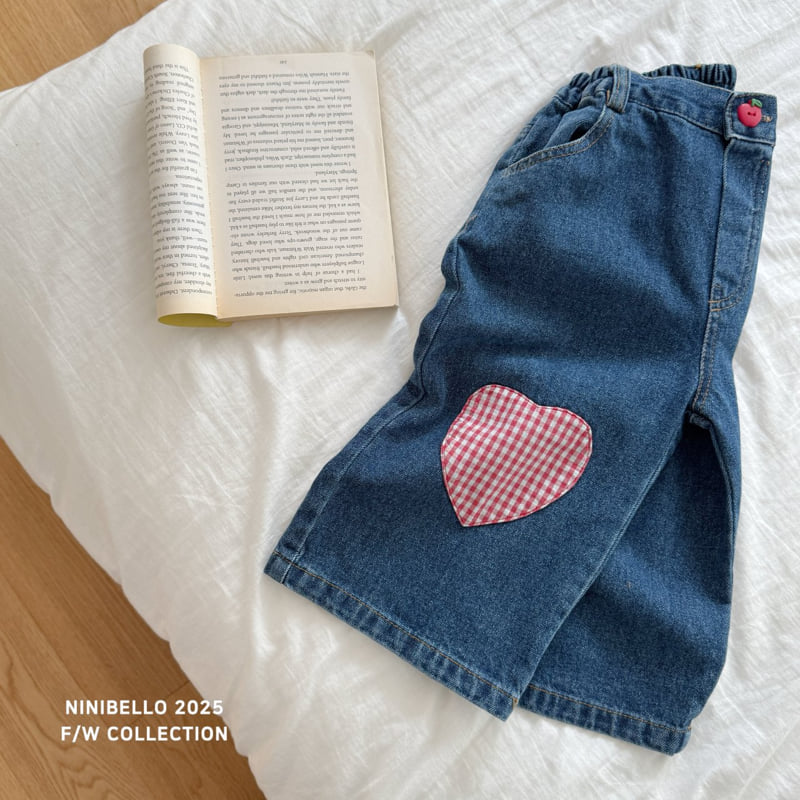 Ninibello - Korean Baby Fashion - #babyoninstagram - Heart Denim Pants - 3