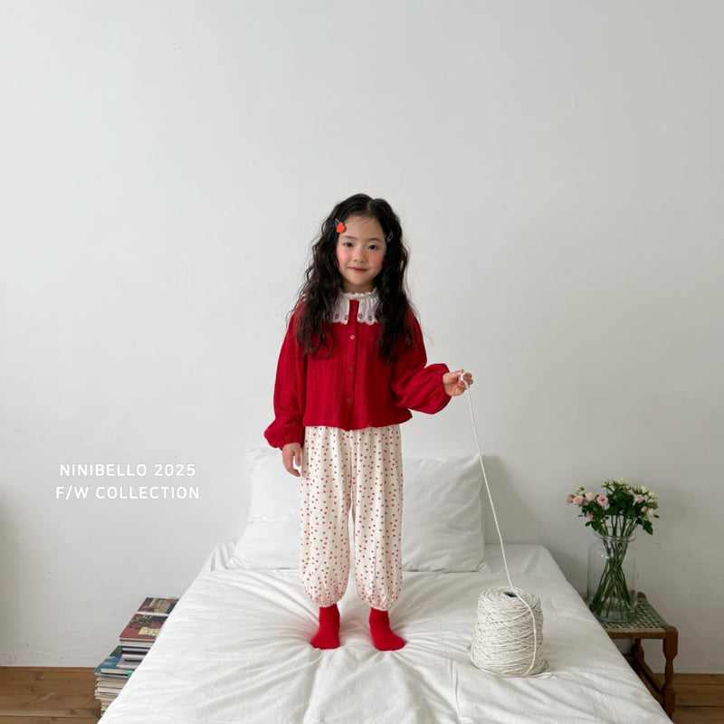 Ninibello - Korean Baby Fashion - #babyootd - Berry Eyelet Cardigan - 10