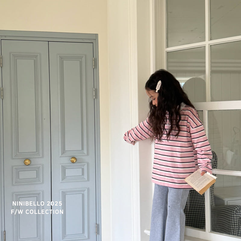 Ninibello - Korean Baby Fashion - #babyootd - Multi Stripe Collar Tee - 11