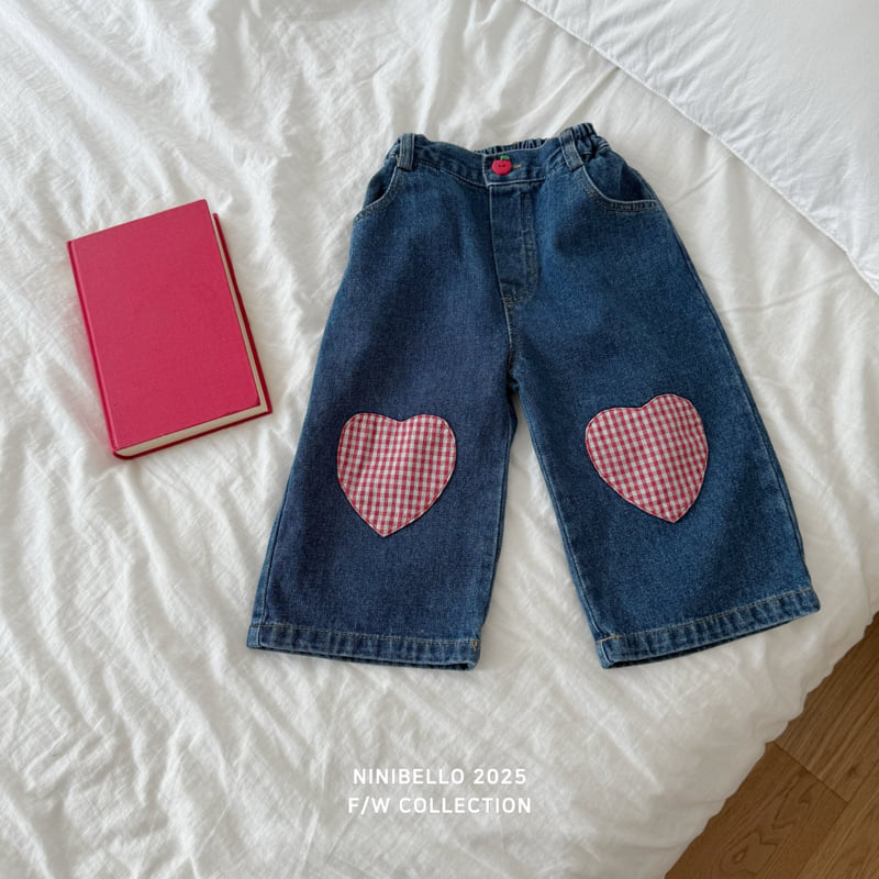 Ninibello - Korean Baby Fashion - #babyoninstagram - Heart Denim Pants - 4