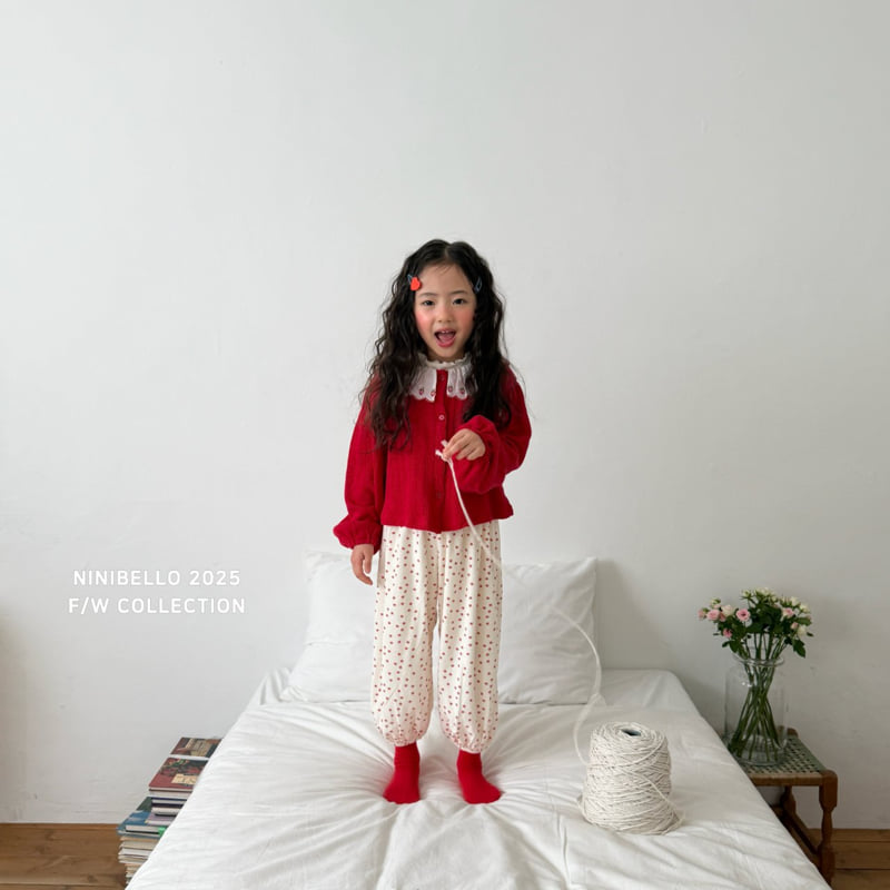 Ninibello - Korean Baby Fashion - #babyoutfit - Berry Eyelet Cardigan - 11
