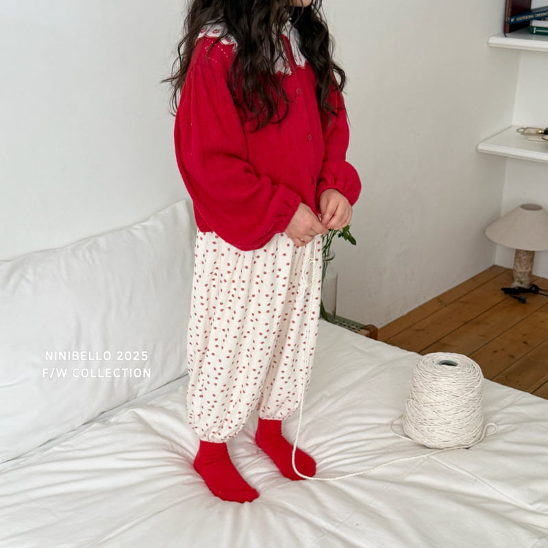 Ninibello - Korean Baby Fashion - #babyoutfit - Berry Eyelet Cardigan - 12