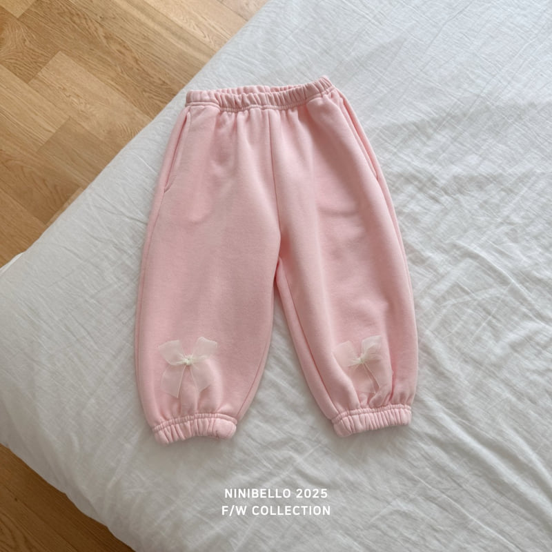 Ninibello - Korean Baby Fashion - #babyoutfit - Lulu Ribbon Jogger Pants - 9