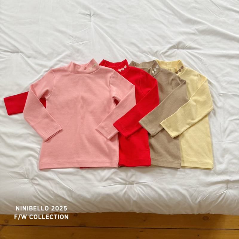 Ninibello - Korean Baby Fashion - #babyoutfit - Heart Color Turtleneck Tee - 3
