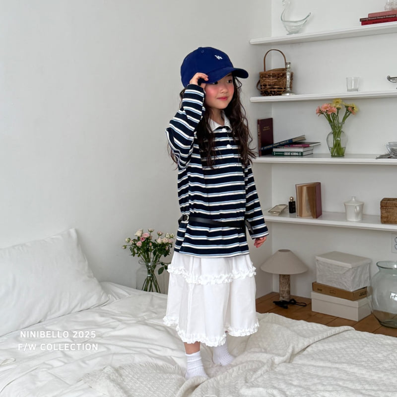 Ninibello - Korean Baby Fashion - #babyoutfit - Multi Stripe Collar Tee - 12
