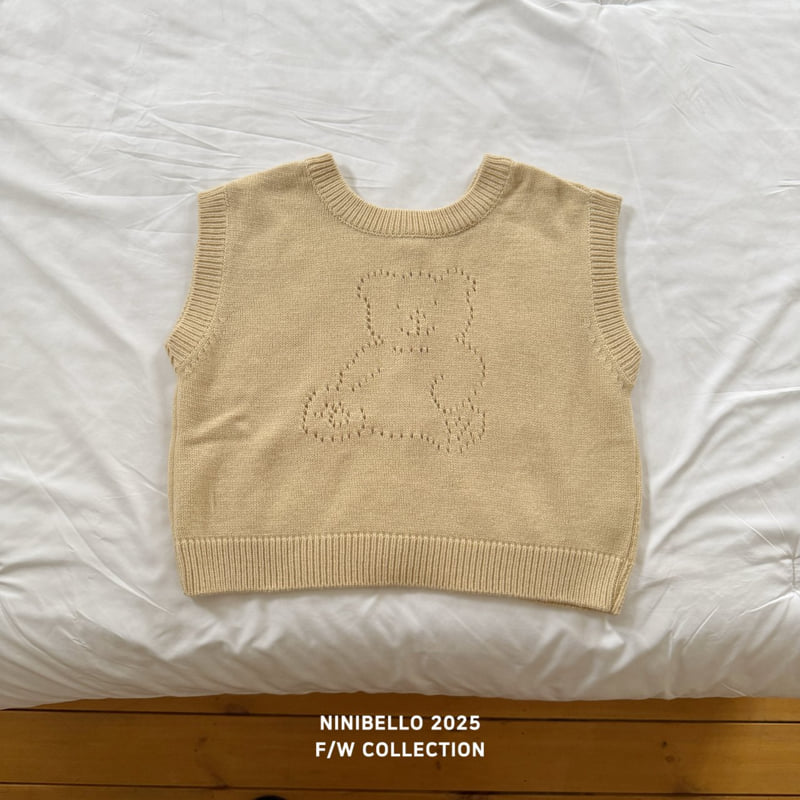 Ninibello - Korean Baby Fashion - #babyoutfit - Bear Punching Knit Vest - 3