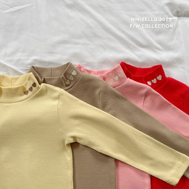 Ninibello - Korean Baby Fashion - #babyoutfit - Heart Color Turtleneck Tee - 4