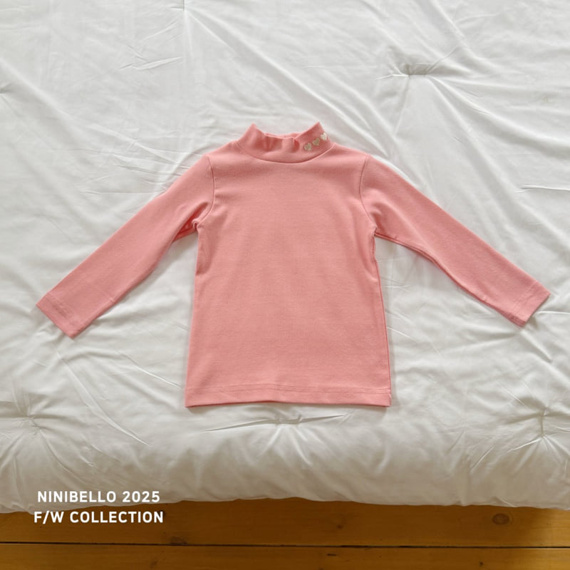 Ninibello - Korean Baby Fashion - #onlinebabyshop - Heart Color Turtleneck Tee - 6