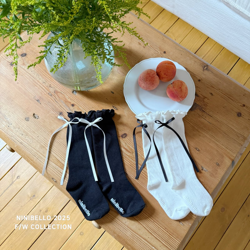 Ninibello - Korean Baby Fashion - #smilingbaby - Back Ribbon Knee Socks Set - 5
