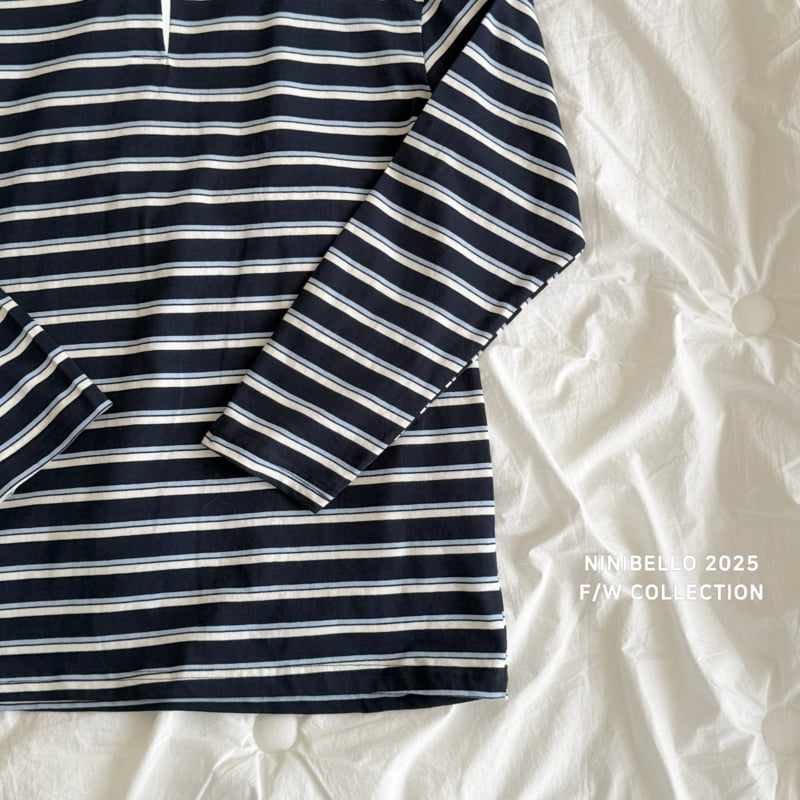 Ninibello - Korean Women Fashion - #womensfashion - Multi Stripe Collar Tee (Adult) - 7
