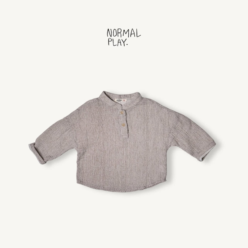 Normalplay - Korean Children Fashion - #kidzfashiontrend - Brownie Stripe Shirt - 4