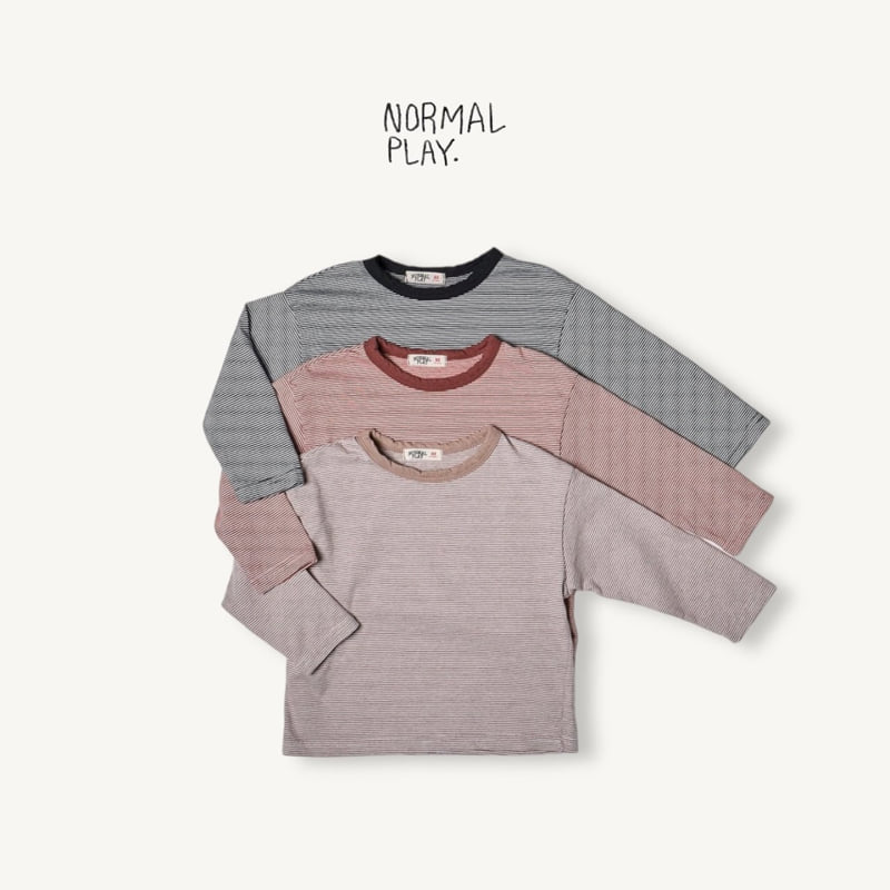 Normalplay - Korean Children Fashion - #stylishchildhood - Caramel Stripe Tee - 4