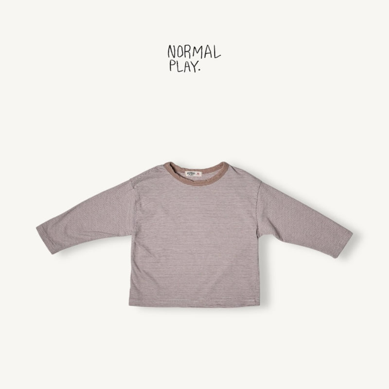 Normalplay - Korean Children Fashion - #childrensboutique - Caramel Stripe Tee - 5