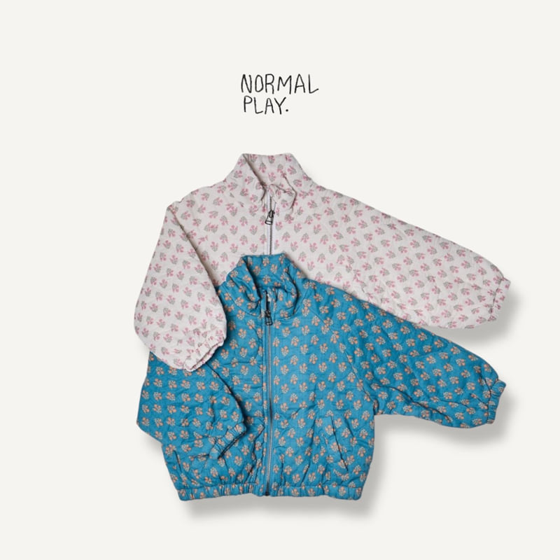 Normalplay - Korean Children Fashion - #childrensboutique - Flower Quilted Zip-Up