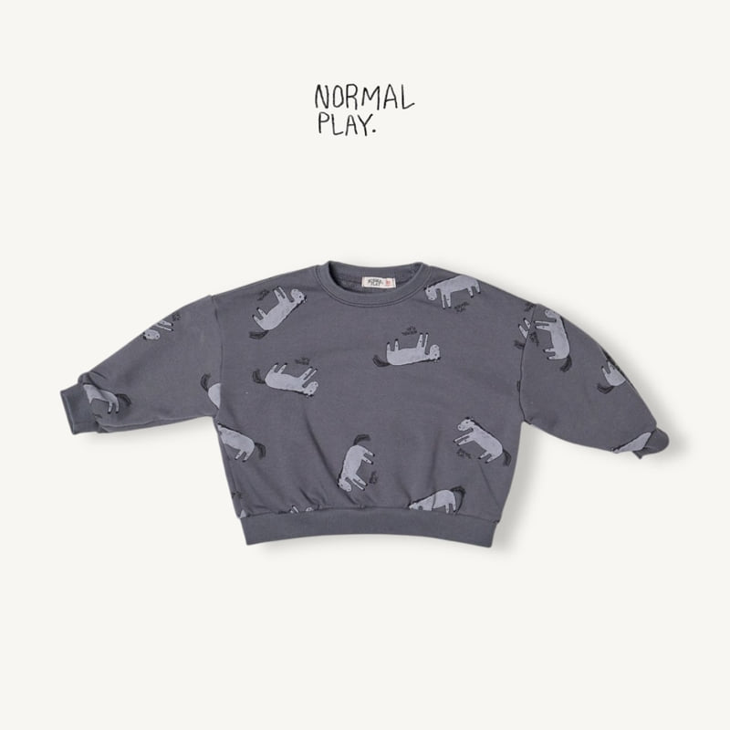 Normalplay - Korean Children Fashion - #designkidswear - Kind Donkey All-Print Sweatshirt - 6