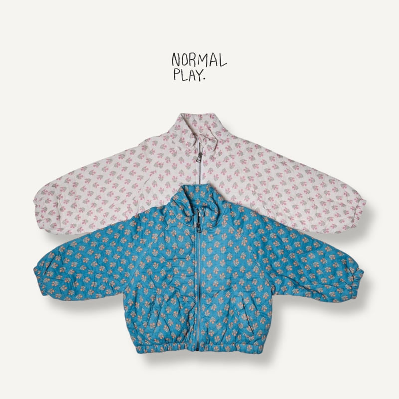 Normalplay - Korean Children Fashion - #discoveringself - Flower Quilted Zip-Up - 4