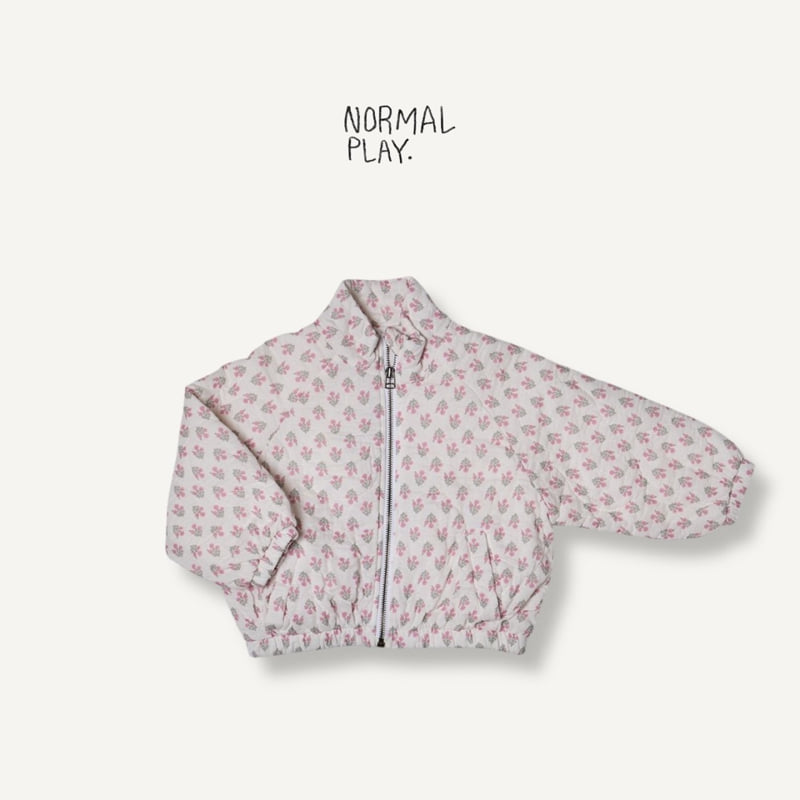 Normalplay - Korean Children Fashion - #kidsshorts - Flower Quilted Zip-Up - 5