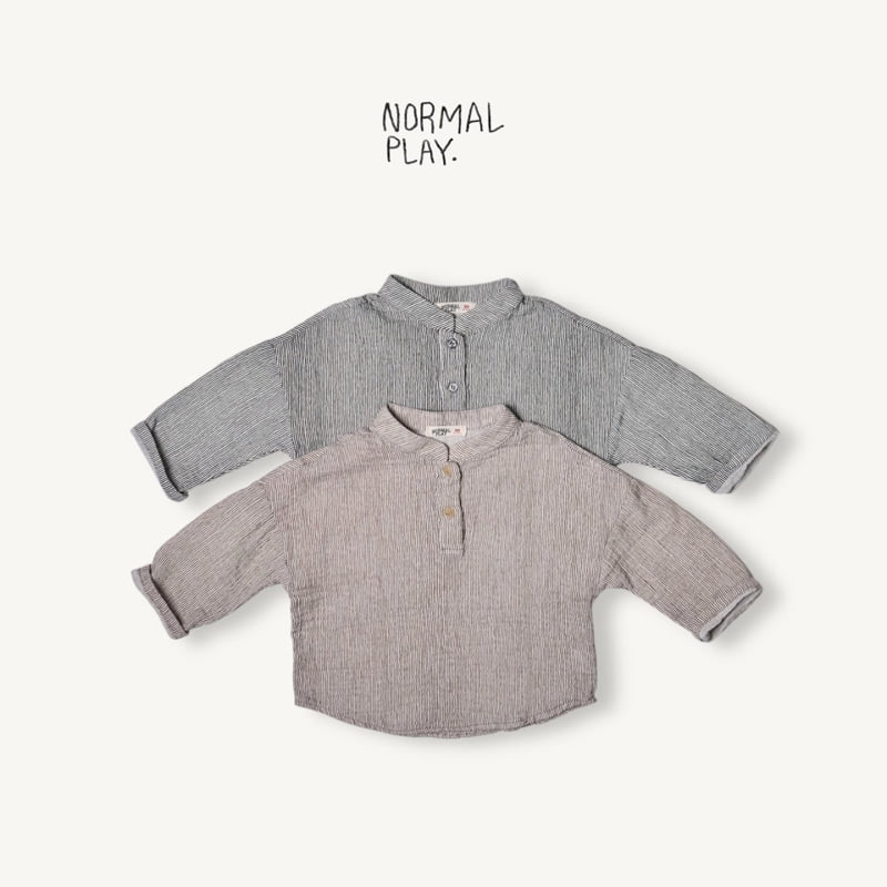 Normalplay - Korean Children Fashion - #kidsshorts - Brownie Stripe Shirt