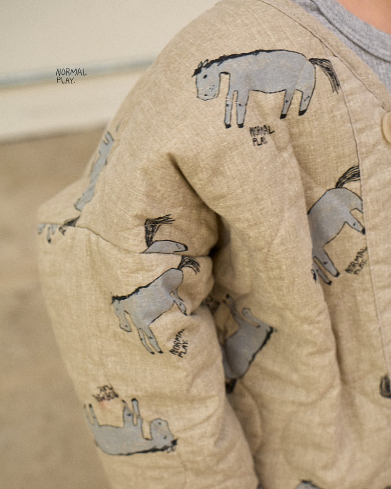 Normalplay - Korean Children Fashion - #kidsstore - Donkey Quilted Overlap Jacket - 11