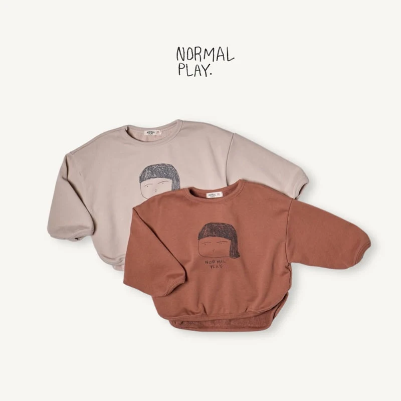 Normalplay - Korean Children Fashion - #kidsstore - Face Wide Sweatshirt