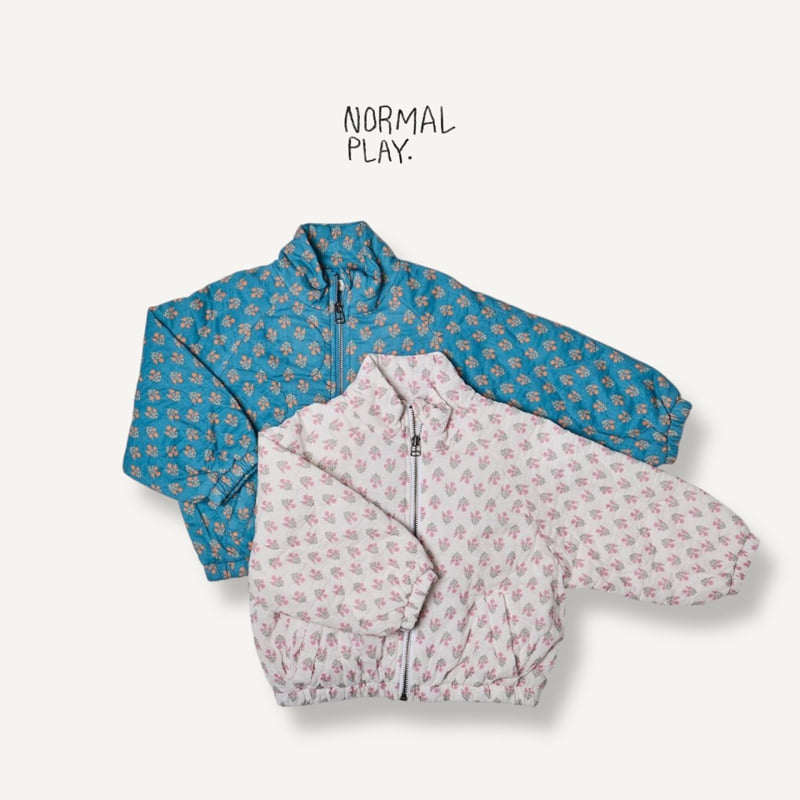 Normalplay - Korean Children Fashion - #kidzfashiontrend - Flower Quilted Zip-Up - 7