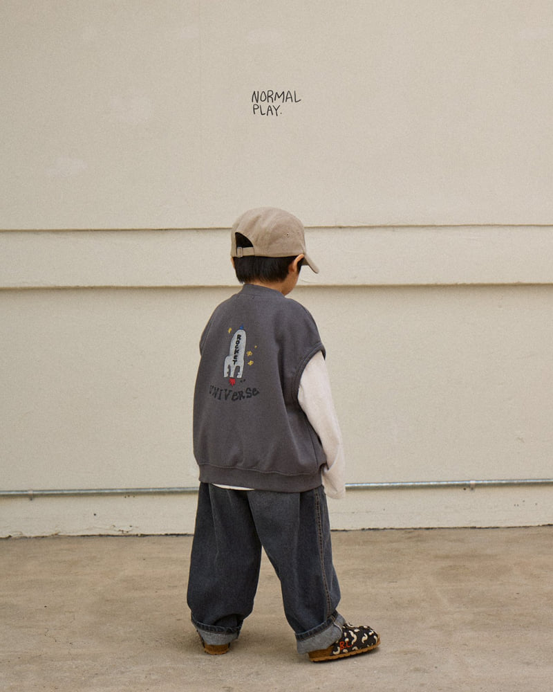 Normalplay - Korean Children Fashion - #littlefashionista - Rocket Zip-Up Vest - 12