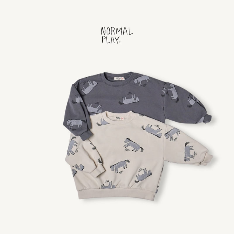Normalplay - Korean Children Fashion - #todddlerfashion - Kind Donkey All-Print Sweatshirt