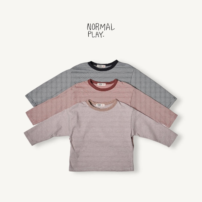 Normalplay - Korean Children Fashion - #todddlerfashion - Caramel Stripe Tee