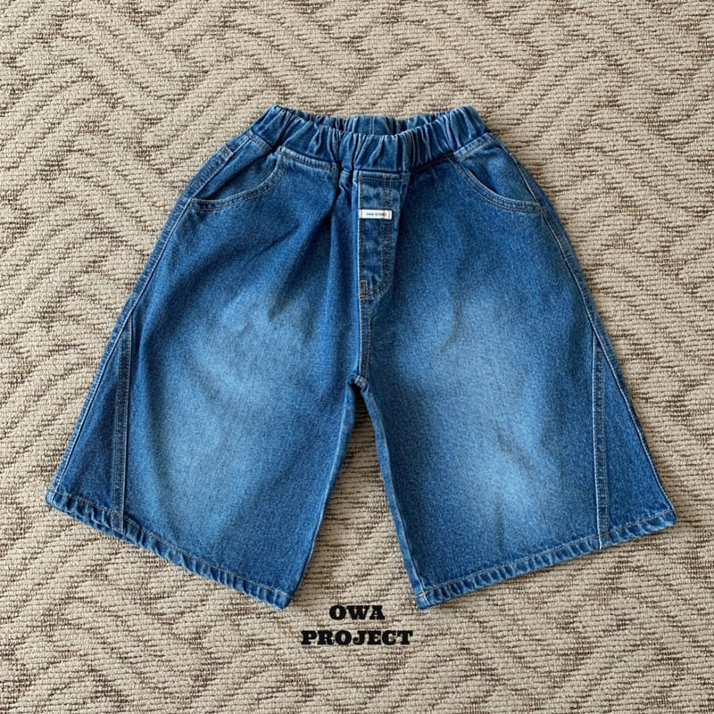 O Wa - Korean Children Fashion - #childofig - Cut 8-Part Denim Pants