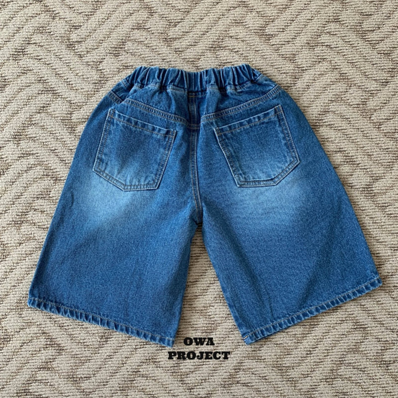 O Wa - Korean Children Fashion - #designkidswear - Cut 8-Part Denim Pants - 3