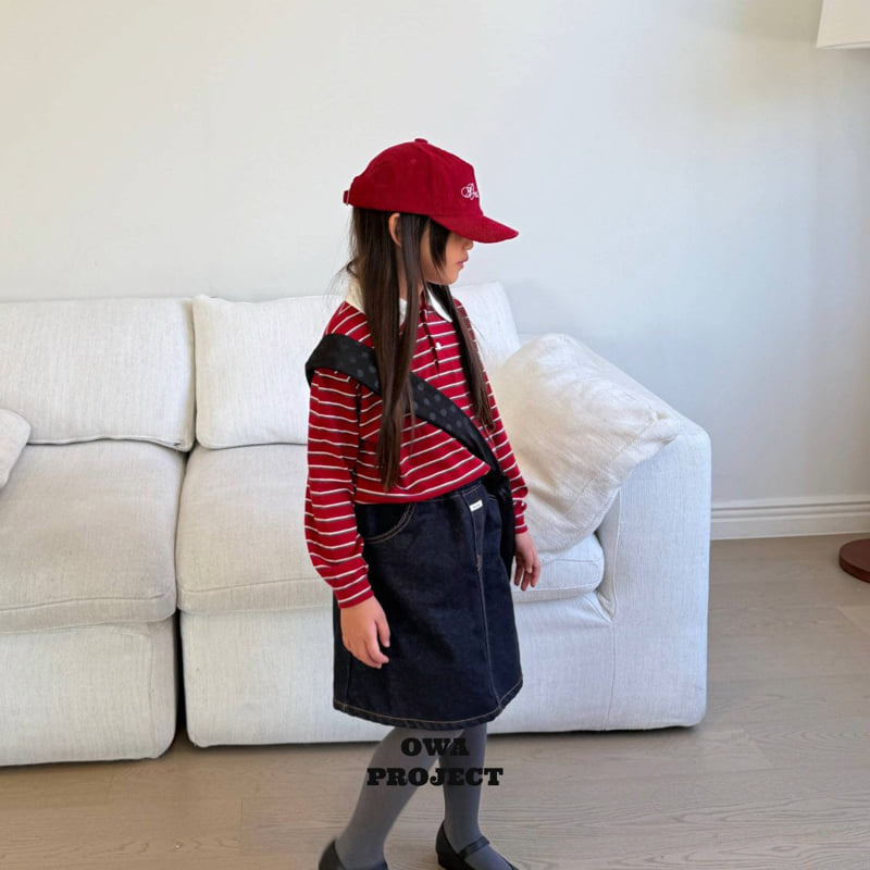 O Wa - Korean Children Fashion - #designkidswear - Middle Denim Skirt - 5