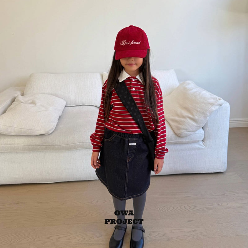 O Wa - Korean Children Fashion - #kidsshorts - Vintage Collar Tee - 5