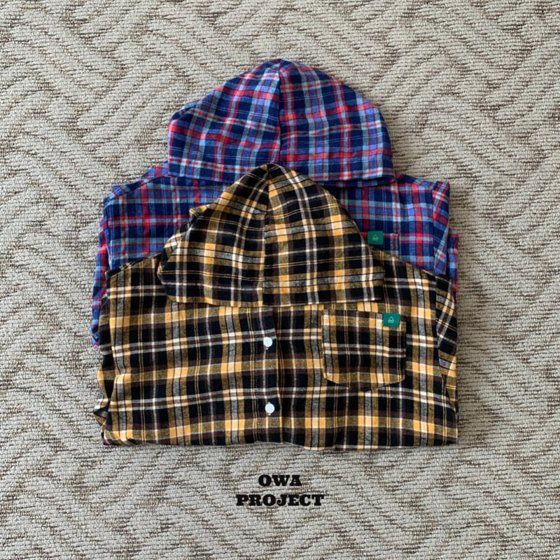 O Wa - Korean Children Fashion - #kidzfashiontrend - Hooded Check Shirt - 2