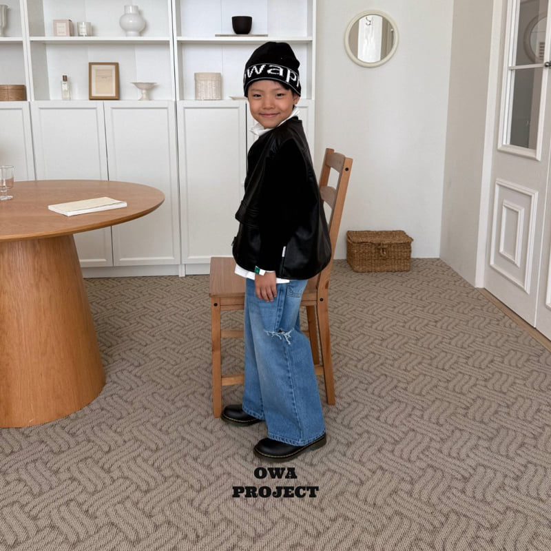O Wa - Korean Children Fashion - #littlefashionista - Ripped Denim Pants - 4