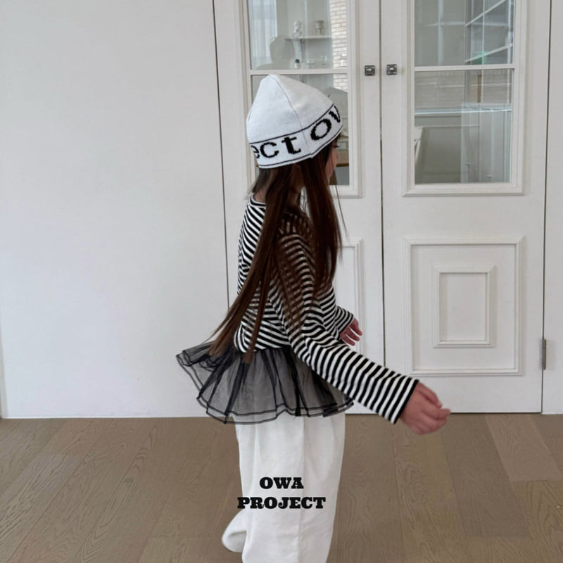 O Wa - Korean Children Fashion - #minifashionista - Stripe Tulle Tee - 3
