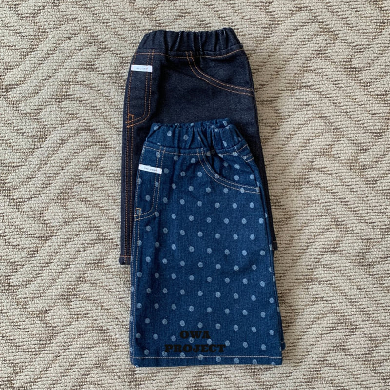 O Wa - Korean Children Fashion - #prettylittlegirls - Middle Denim Skirt