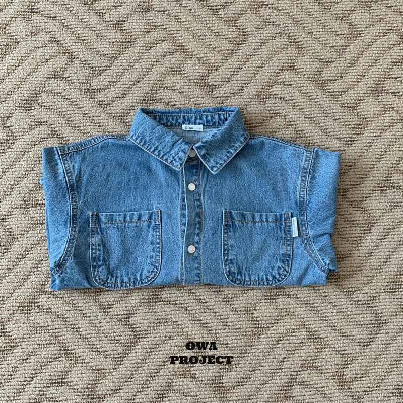 O Wa - Korean Children Fashion - #prettylittlegirls - Pocket Denim Shirt - 2