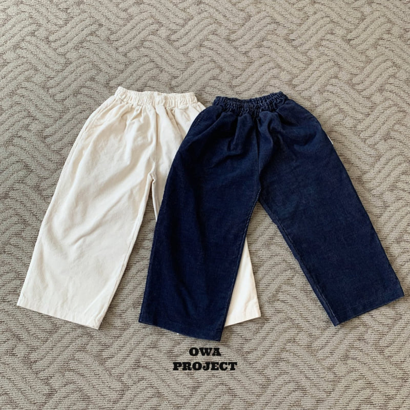 O Wa - Korean Children Fashion - #toddlerclothing - Blue Corduroy Pants
