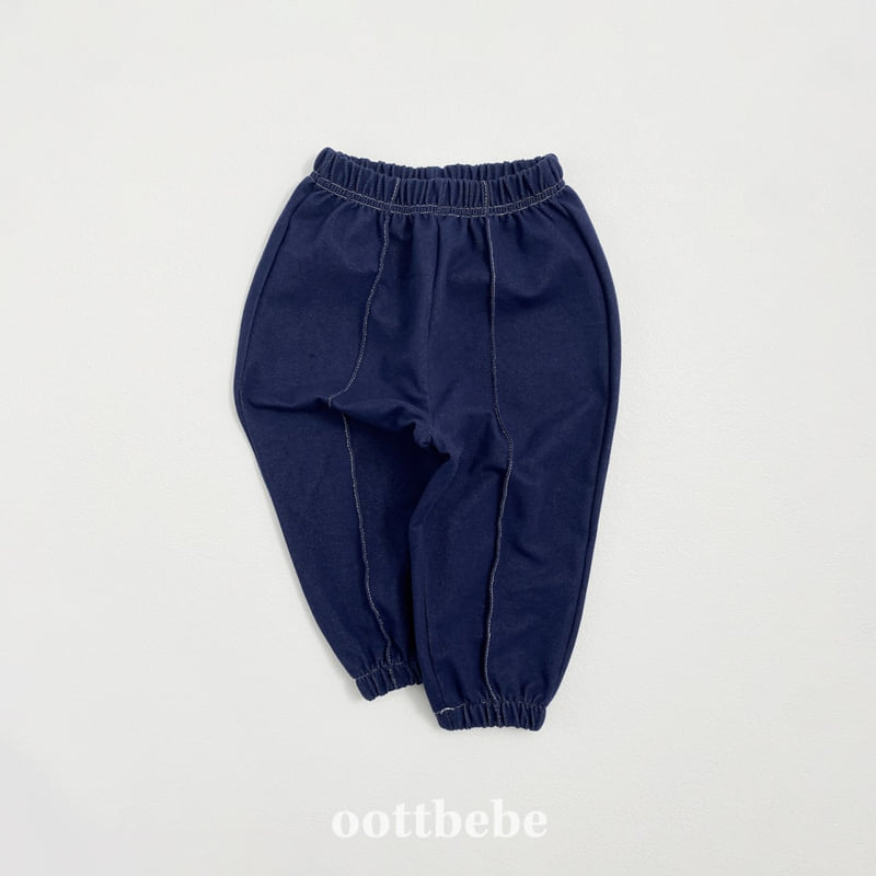 Oott Bebe - Korean Baby Fashion - #babyfever - Indigo Span Pintuck Pants - 3