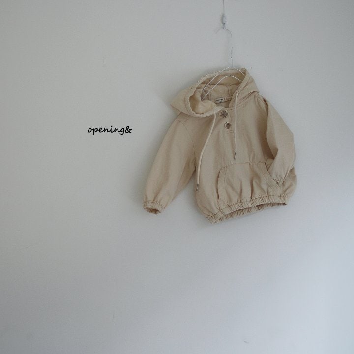 Opening & - Korean Baby Fashion - #babyboutique - Cotton Anorak Hoodie - 2
