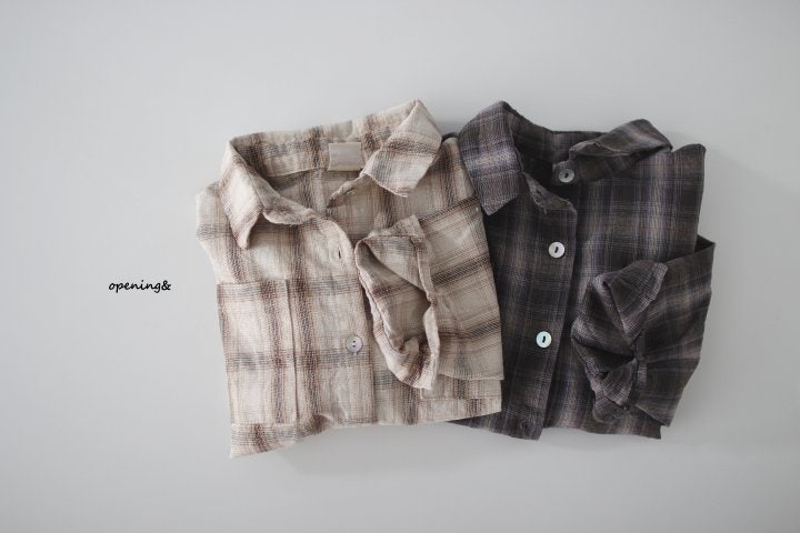 Opening & - Korean Baby Fashion - #babyclothing - Fontana Check Shirt - 3