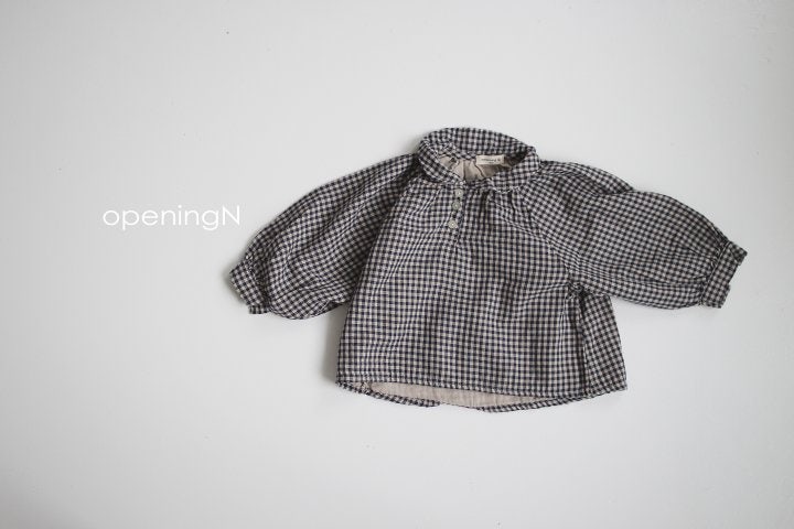 Opening & - Korean Baby Fashion - #babyfever - Ever Check Blouse - 2