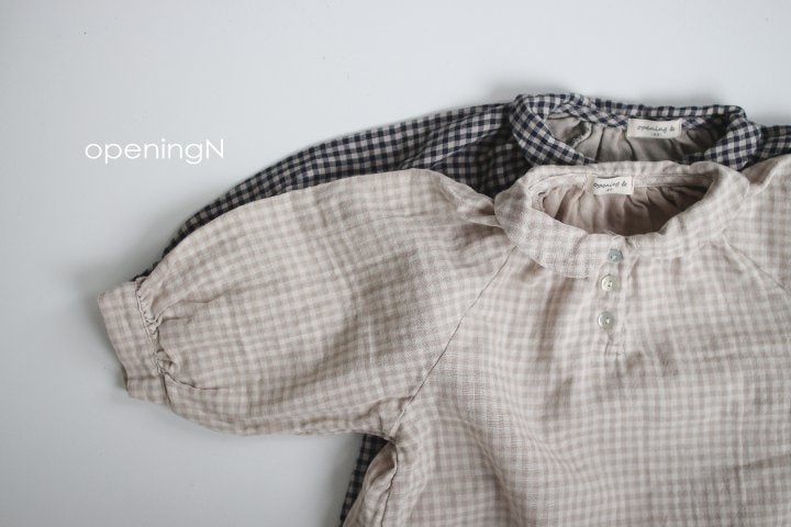Opening & - Korean Baby Fashion - #babygirlfashion - Ever Check Blouse - 3